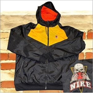 Nike Basketball G.T. Windrunner Jacket Mens XL Black Yellow Skull Graphic Hooded